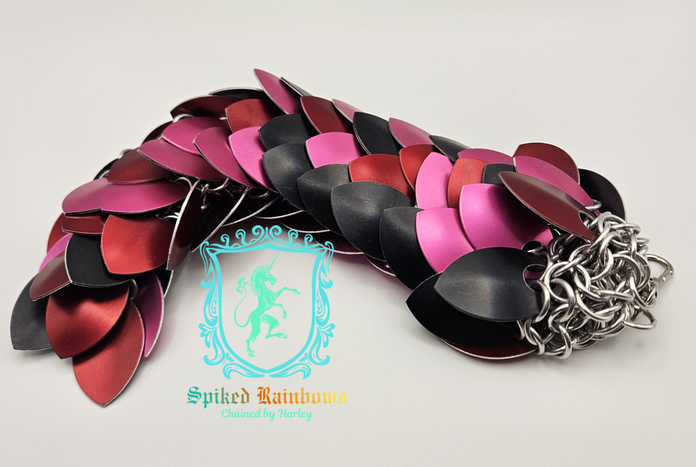 Small Dragon Tail - Pink, Black, Red