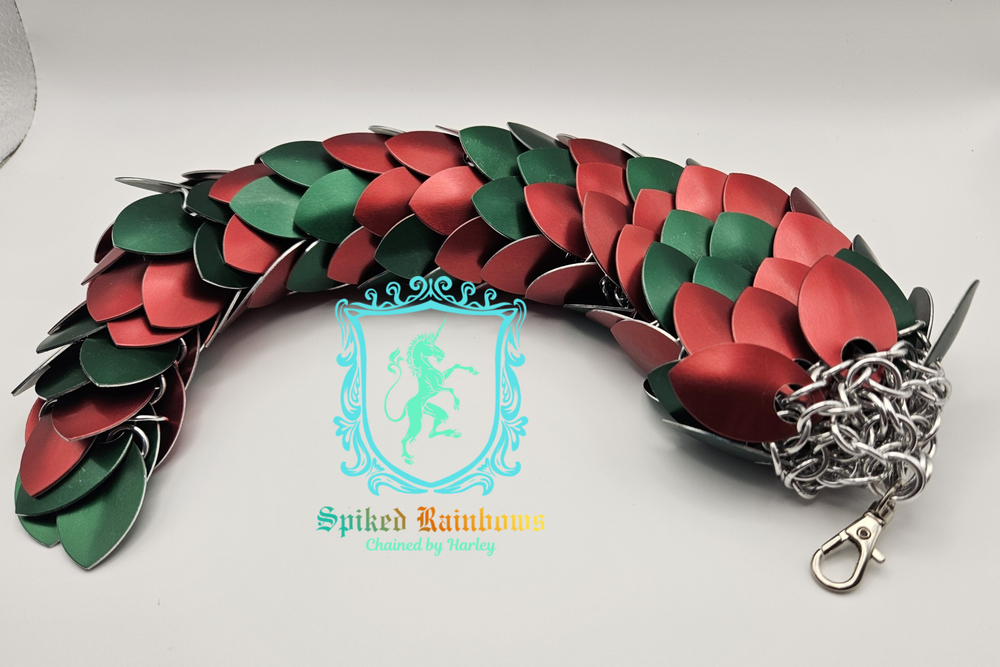 Medium Dragon Tail - Green and Red with Bells inside