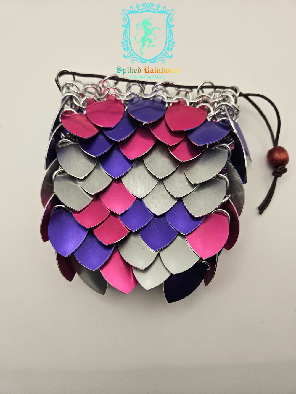 Scale-mail Medium Bag - Silver, Purple, Pink